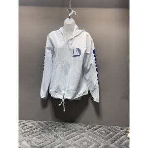 Vintage 90’s Cancun Zip Jacket Hoodie Cancun Mexico Unisex Sz M Cotton White